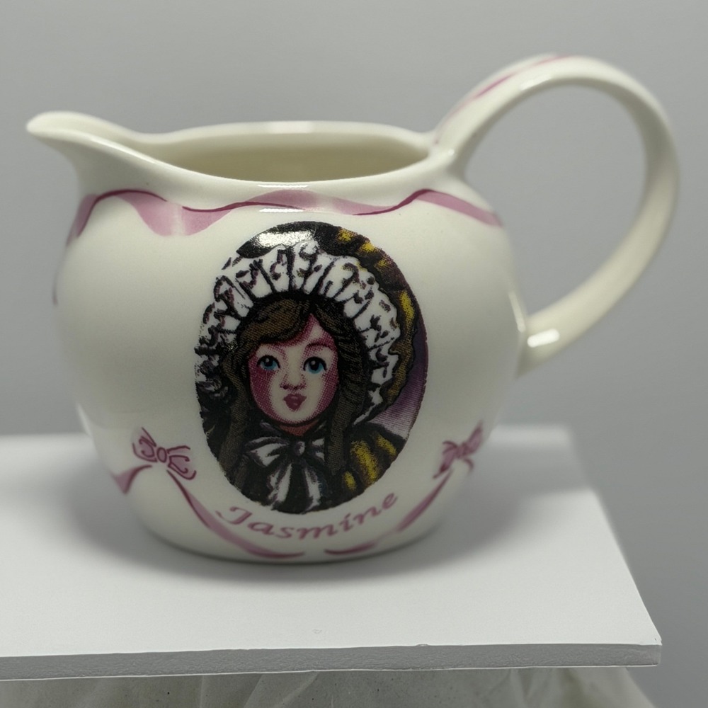 Paul Cardew Victorian Dolls Jasmine Creamer Pitcher Ceramic White Pink England